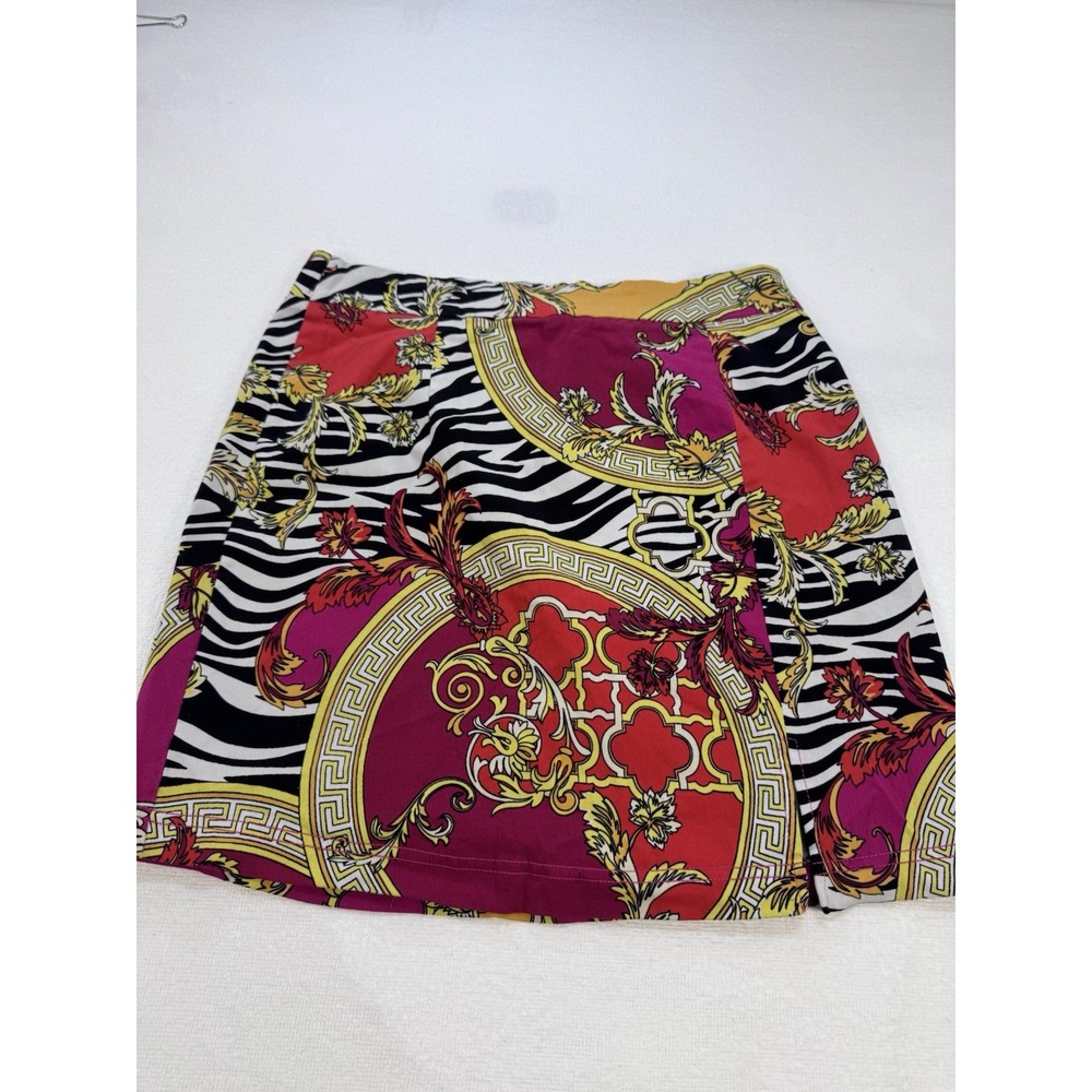 Like An Angel Women’s XL Mini Skirt Baroque Zebra Print Stretch‎ Pull On - Picture 9 of 16